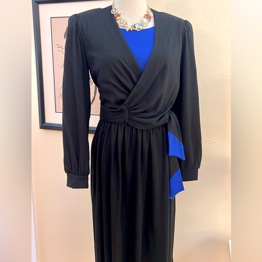 VTG Lanz, Unique Wool Blend,Wrap-Around Tie/Jacket,Avant Garde Dress,EUC,Size 10
